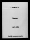 Cheminon. Mariages 1883-1892