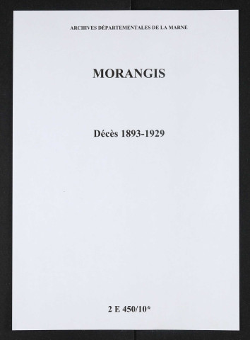 Morangis. Décès 1893-1929