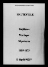 Hauteville. Baptêmes, mariages, sépultures 1655-1673