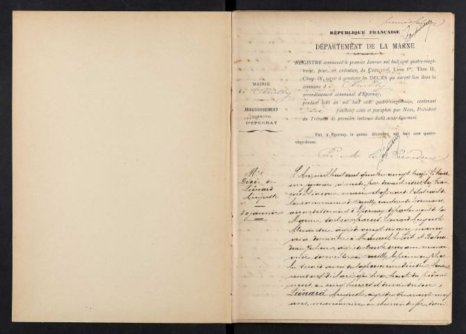 Oeuilly. Décès 1893-1929