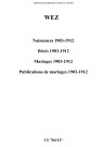 Wez. Naissances, décès, mariages, publications de mariage 1903-1912
