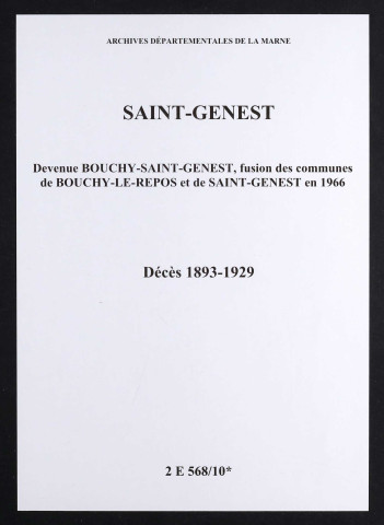 Saint-Genest. Décès 1893-1929