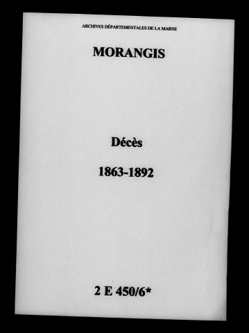 Morangis. Décès 1863-1892