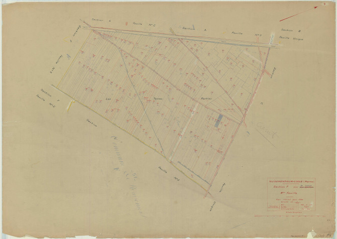 Nuisement-sur-Coole (51409). Section F4 échelle 1/2500, plan mis à jour pour 1935, plan non régulier (papier)