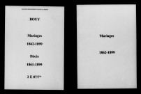 Bouy. Mariages, décès 1861-1899