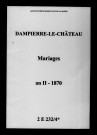 Dampierre-le-Château. Mariages an II-1870