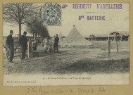 MOURMELON-LE-GRAND. 59 - Au Camp de Châlons. La Forge de Campagne.
(54 - Nancyphotot. A. B. et Cie ,51Mourmelon : Lib. Militaire Guérin).[vers 1904]