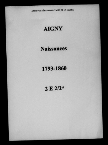 Aigny. Naissances 1793-1860
