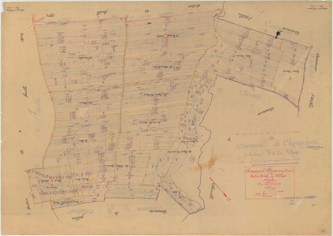 Champigneul-Champagne (51117). Section B1 échelle 1/2500, plan mis à jour pour 1937, plan non régulier (papier)
