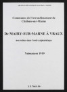 Communes de Mairy-sur-Marne à Vraux de l'arrondissement de Châlons. Naissances 1919