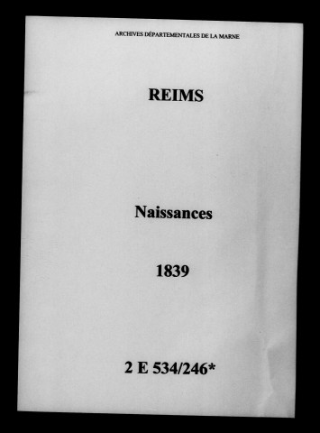 Reims. Naissances 1839