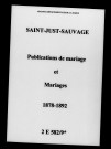 Saint-Just. Saint-Just-Sauvage. Publications de mariage, mariages 1878-1892