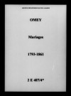 Omey. Mariages 1793-1861