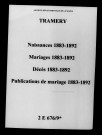 Tramery. Naissances, mariages, décès, publications de mariage 1883-1892