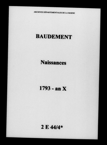 Baudement. Naissances 1793-an X