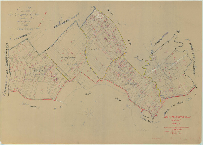 Sainte-Marie-du-Lac-Nuisement (51277). Section 277 A2 échelle 1/2000, plan mis à jour pour 1954, plan non régulier (papier)