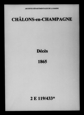 Châlons-sur-Marne. Décès 1865