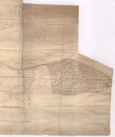 RN 34. Projet d'emplacement du pont des Indes, 1770.