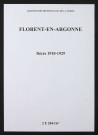 Florent-en Argonne. Décès 1910-1929