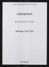 Cheminon. Mariages 1913-1924 (reconstitutions)