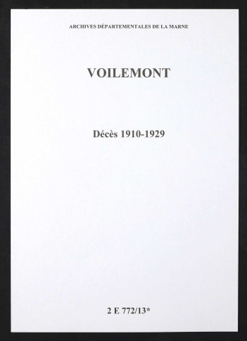 Voilemont. Décès 1910-1929