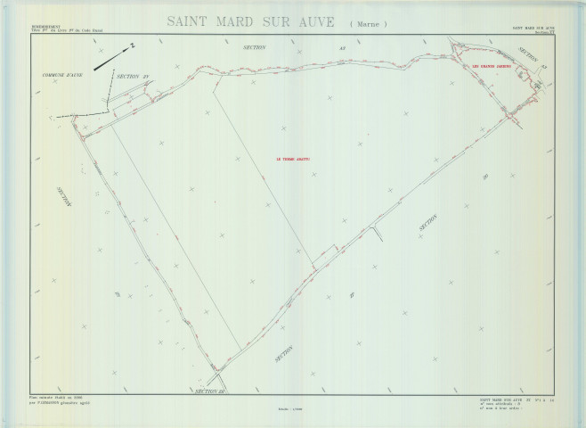 Saint-Mard-sur-Auve (51498). Section ZT échelle 1/2000, plan remembré pour 2006, plan régulier (calque)