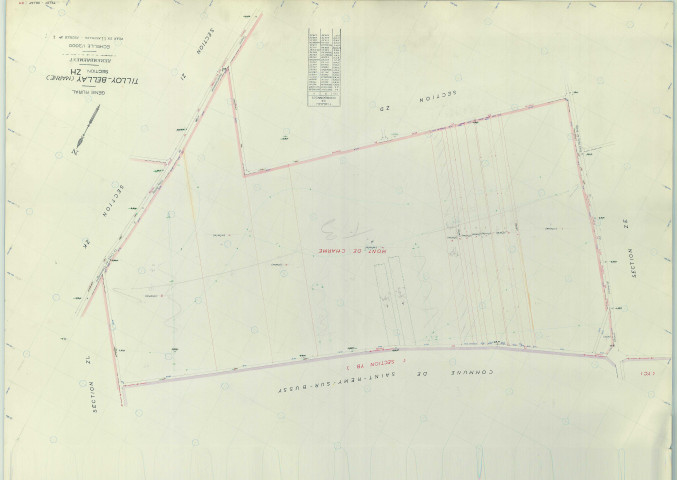Tilloy-et-Bellay (51572). Section ZH échelle 1/2000, plan remembré pour 1963, plan régulier (papier armé)