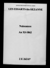 Essarts-lès-Sézanne (Les) . Naissances an XI-1862