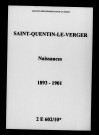 Saint-Quentin-le-Verger. Naissances 1893-1901