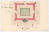 Plan d'une fontaine à lavoir à construire au Mesnil-sur-Oger, 1777.