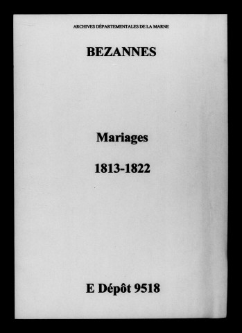 Bezannes. Mariages 1813-1822