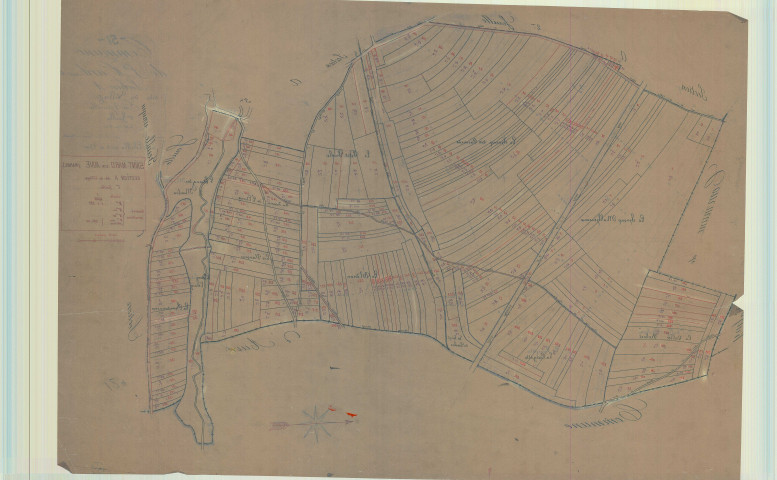 Saint-Mard-sur-Auve (51498). Section A1 2 échelle 1/2500, plan mis à jour pour 1933, plan non régulier (calque)