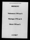 Brimont. Naissances, mariages, décès 1793-an X