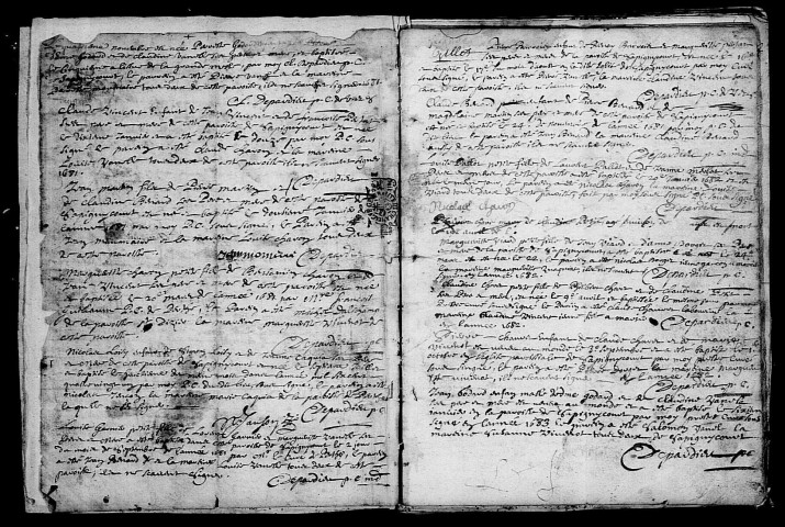 Sapignicourt. Baptêmes, mariages, sépultures 1678-1702