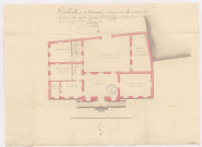 Plan du rez de chaussée des casernes de maréchaussée et de l'hôtel de la municipalité projettés pour la ville de Sézanne, 1776
