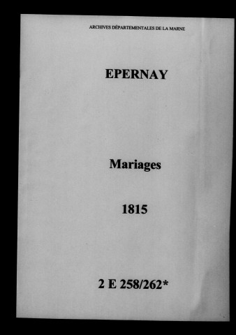 Épernay. Mariages 1815