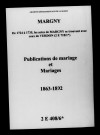 Margny. Publications de mariage, mariages 1863-1892