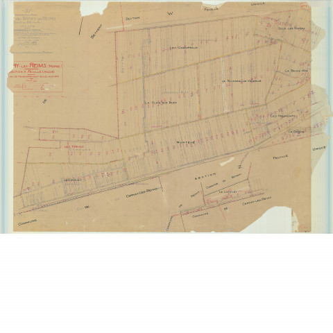 Witry-lès-Reims (51662). Section X1 échelle 1/2500, plan mis à jour pour 1949, plan non régulier (papier).