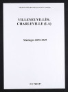 Villeneuve-lès-Charleville (La). Mariages 1893-1929