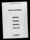 Saint-Saturnin. Baptêmes, mariages, sépultures 1572-1739