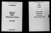 Cumières. Naissances, mariages, décès, publications de mariage 1873-1882