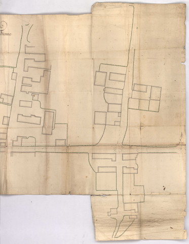 RN 77. Plan de traverse du village de St Etienne, 1771. Plan du village de St Etienne au Temple, 1779.