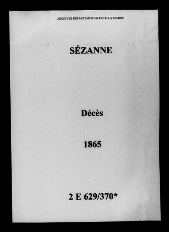 Sézanne. Décès 1865