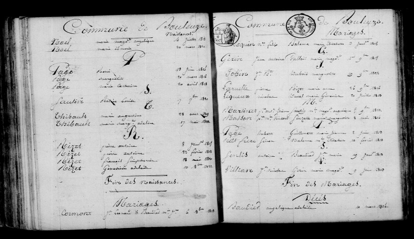 Bouleuse. Table décennale 1813-1822