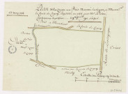 Domaine et château de Mareuil. Plan de la coupe au bois nommé la Vigne à Monsieur le comte de Cogny, exploitée en 1783 par monsieur Piéton, 14 mars 1784.