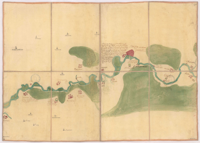 Rivière de la Marne n°10, St Dizier, de Hauteille à Chamouille, 1745.