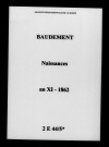 Baudement. Naissances an XI-1862