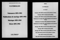 Faverolles-et-Coëmy. Naissances, publications de mariage, mariages, décès 1893-1902