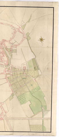 RN 3. Plan général de la ville de Sézanne et de ses faubourgs ainsi que de ses abords, 1792.