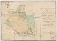 Plan figuratif de la ferme d'Aulnay et terroir d'icelle appartenant au collège des bons enfans de l'université de Reims, 1779.